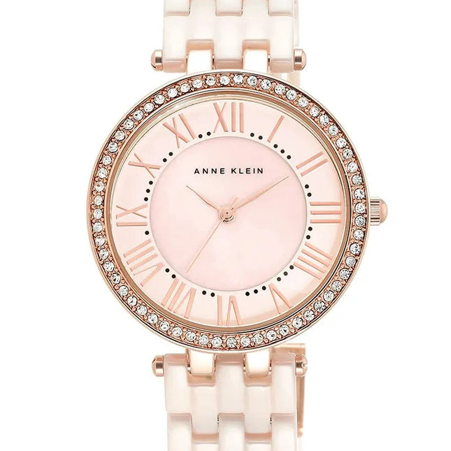 Anne Klein Women’s Ceramic Bracelet Watch – Model AK/2130RGLP