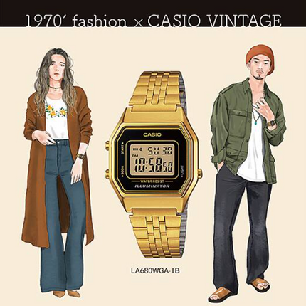 ساعة كاسيو LA680WGA-1B الكلاسيكية للجنسين