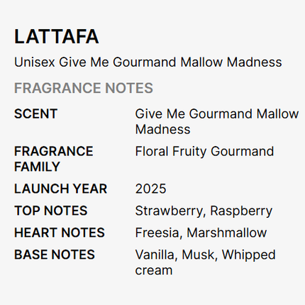 Lattafa Give Me Gourmand Mallow Madness Eau De Parfum  For Unisex 75ml