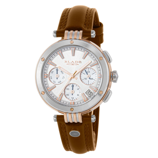 BLADE Allure Tan 3740L1USD – ساعة نسائية بميزة عرض الوقت المزدوج والوظائف المتعددة من مجموعة ميستيك