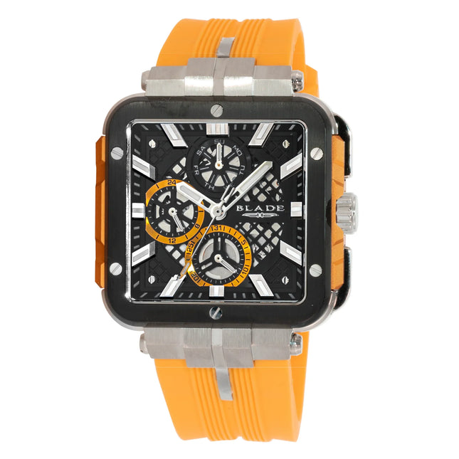 ساعة رجالي BLADE Fierce Speed 3654G5MNY SS Case ذات حزام سيليكون متعددة الوظائف