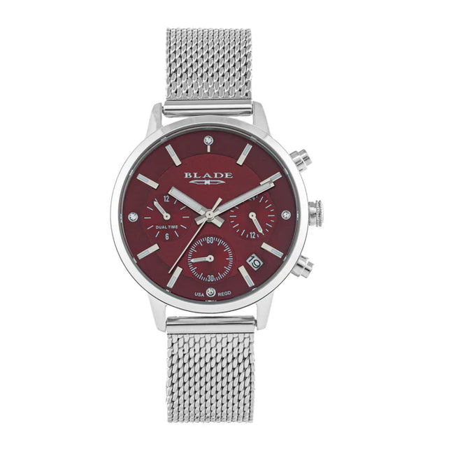 BLADE Venus Red 3688L2SRS SS Case & Mesh Strap Multifunction Women’s Watch