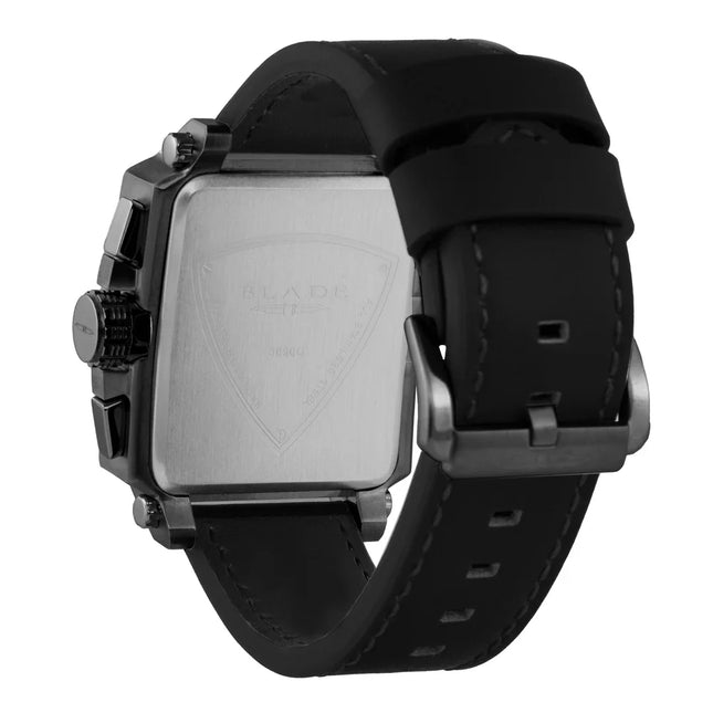 ساعة رجالية BLADE Vertex Imprint 3690G1NNN متعددة الوظائف بهيكل من الستانلس ستيل وحزام جلدي