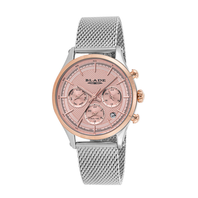 BLADE Fusion SS Blossom 3727L2UPS – ساعة نسائية متعددة الوظائف بعقارب مزدوجة من مجموعة Dinamico