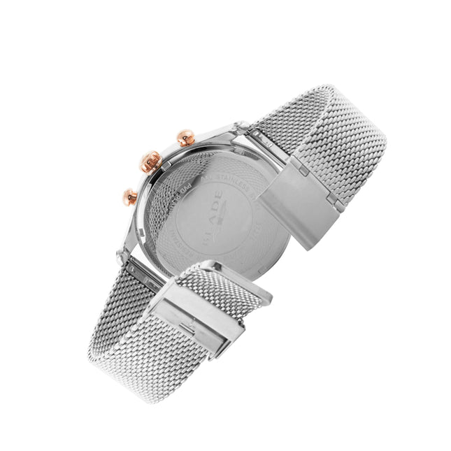 BLADE Fusion SS Blossom 3727L2UPS – ساعة نسائية متعددة الوظائف بعقارب مزدوجة من مجموعة Dinamico