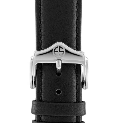 ELIZ ES8950G1SWN SS Case & Leather Strap Date Men's Watch