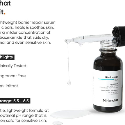 Minimalist 5% Niacinamide Face Serum with Zinc