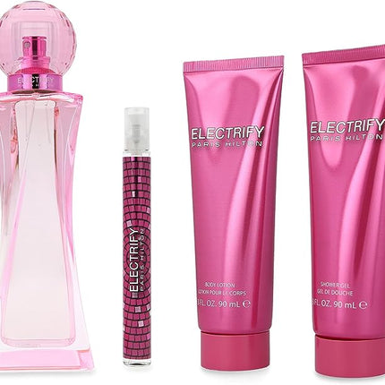Paris Hilton Electrify 4Pc Set for Women EDP 100ml + 90ml Body Lotion + 90ml + 10ml-xpressionsstyle