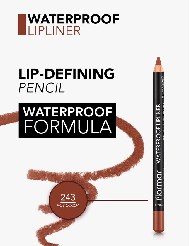 Flormar Waterproof Lipliner Pencil - 243 Hot Cocoa