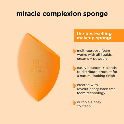 Real Techniques Miracle Complexion Sponge Makeup Blender + Travel Case-xpressionsstyle