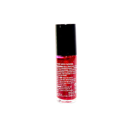 Red lip gloss with black cap on a white background