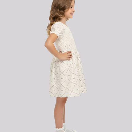 Girl's All Over Printed Smocked Dress – image 3