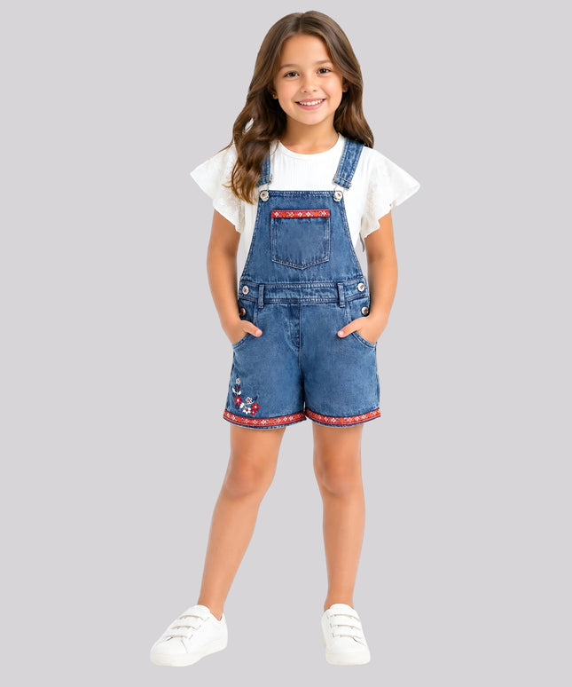 Girl's Top & Short Dungaree Set