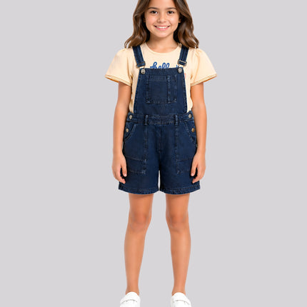 Girl's Top & Short Dungaree Set