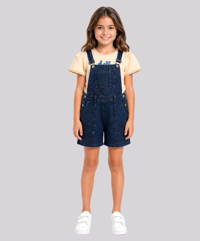 Girl's Top & Short Dungaree Set