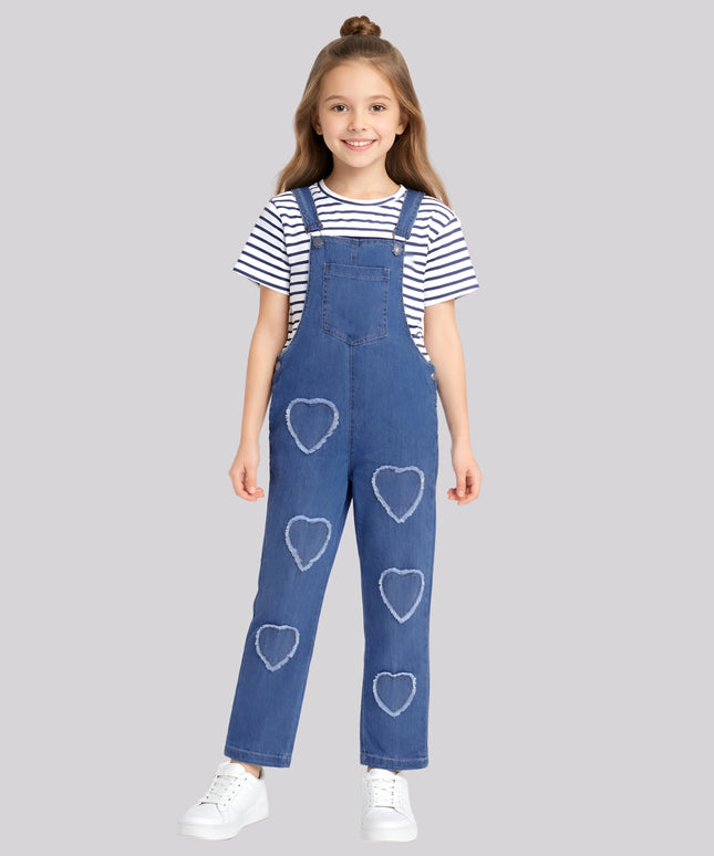 Girl's Top & Long Dungaree Set