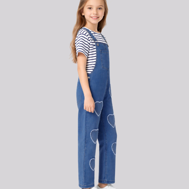 Girl's Top & Long Dungaree Set – image 2