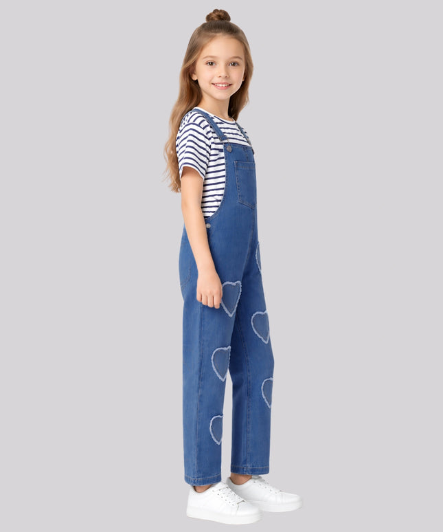 Girl's Top & Long Dungaree Set – image 2