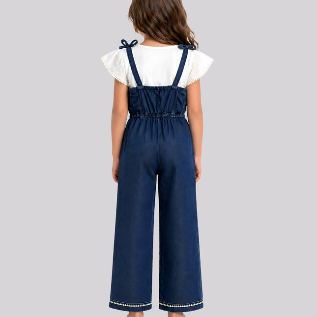 Girl's Top & Long Dungaree Set – image 2