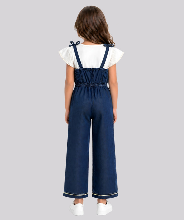 Girl's Top & Long Dungaree Set – image 2