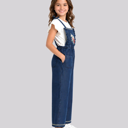 Girl's Top & Long Dungaree Set – image 3