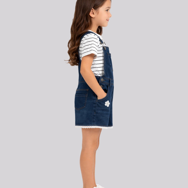 Girl's Top & Short Dungaree Set – image 2