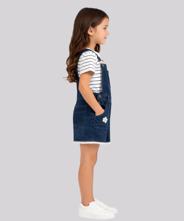 Girl's Top & Short Dungaree Set – image 2