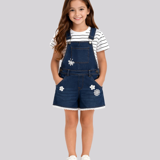 Girl's Top & Short Dungaree Set