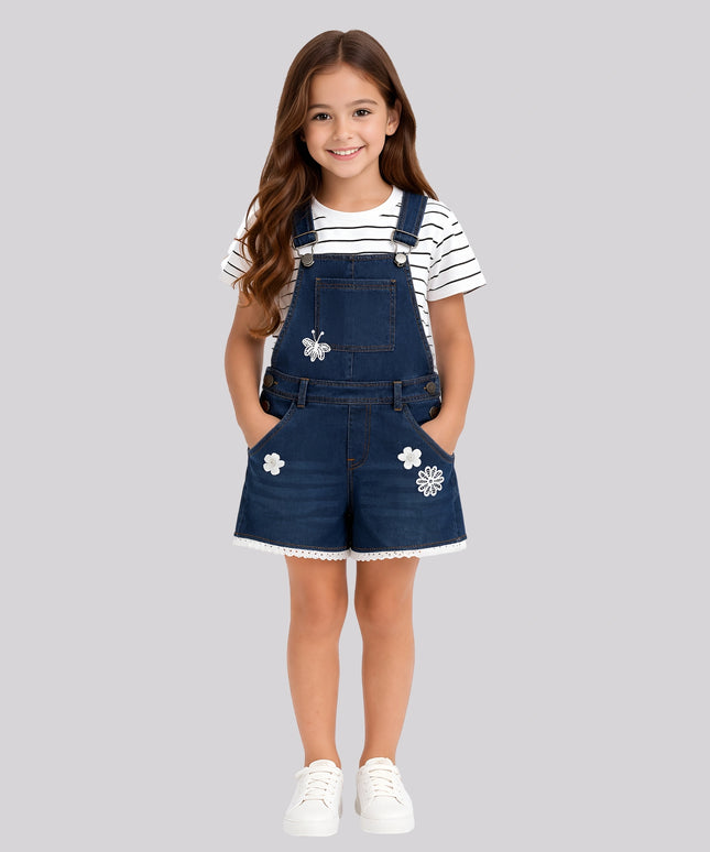 Girl's Top & Short Dungaree Set