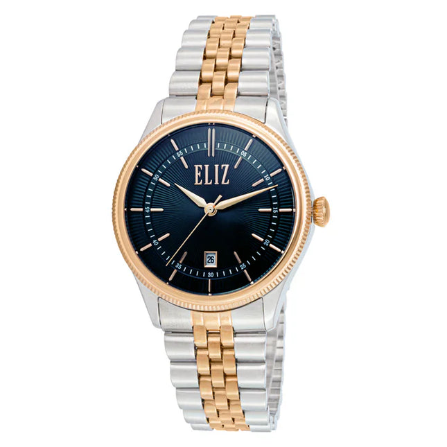 ELIZ ES8893G2UBU SS Case & Band Date Men's Watch