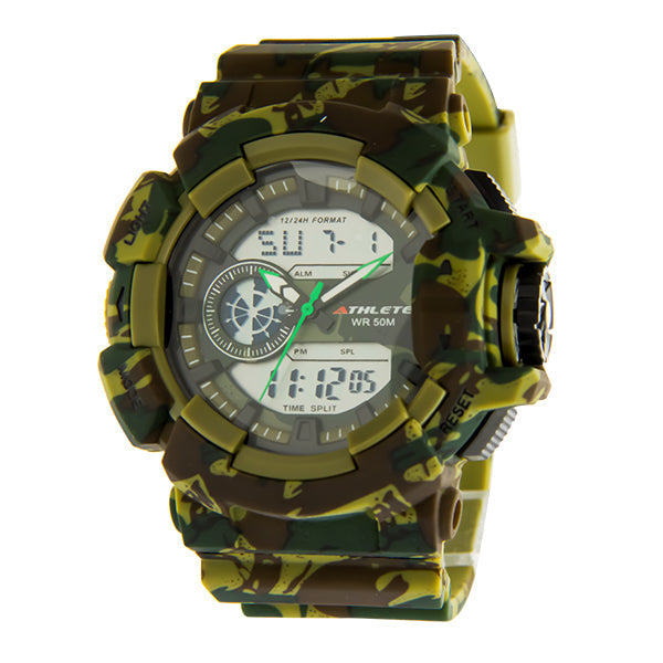 ELIZ Athlete ES8783G8EEE Green Camouflage Men's Analog-Digital Watch-Impulse Warehouse UAE