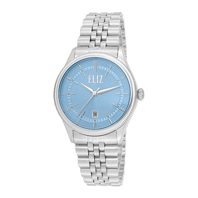 ELIZ ES8893G2SIS SS Case & Band Calendar Men's Watch
