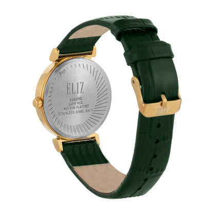 ELIZ ES8910L1GEE SS Caseback Leather 2 Hands Women's Watch