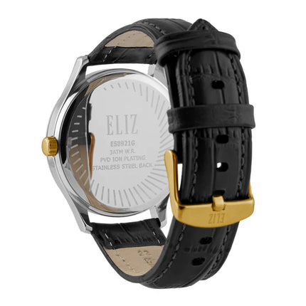 ELIZ ES8921G1TCN SS Caseback & Leather Strap Small-Seconds Men's Watch