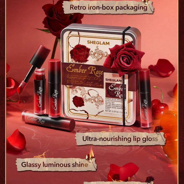 Sheglam Ember Rose Immortal Love Nourishing Lip Gloss Set-xpressionsstyle