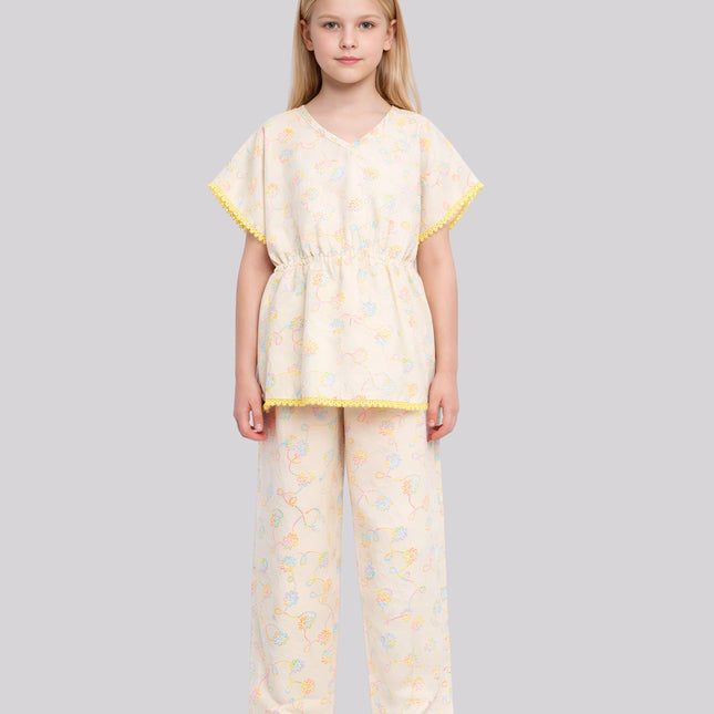Girl's All Over Printed Palazzo Pants