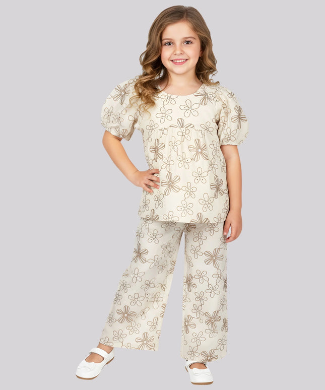 Girl’S All Over Embroidered Palazzo Pants