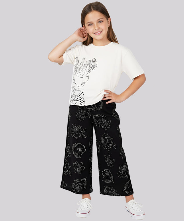 Girl's All Over Printed Palazzo Pants