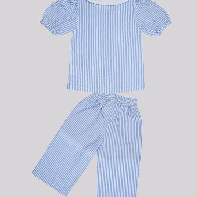 Baby Girl’S Striped Top & Flare Pant Set – image 2