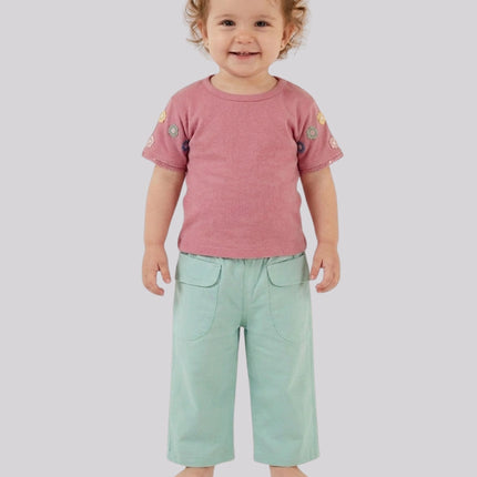 Baby Girl's Top & Woven Pant Set