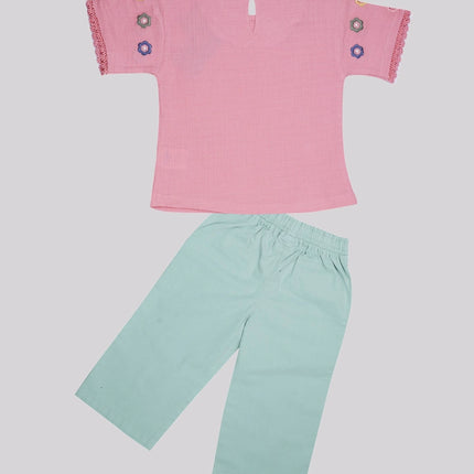 Baby Girl's Top & Woven Pant Set – image 2