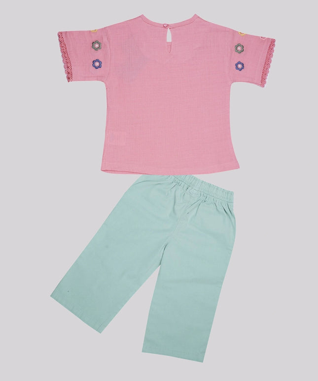Baby Girl's Top & Woven Pant Set – image 2