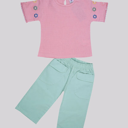 Baby Girl's Top & Woven Pant Set – image 3