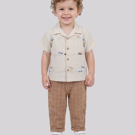 Baby Boy's Shirt, Inner Top & Pant Set