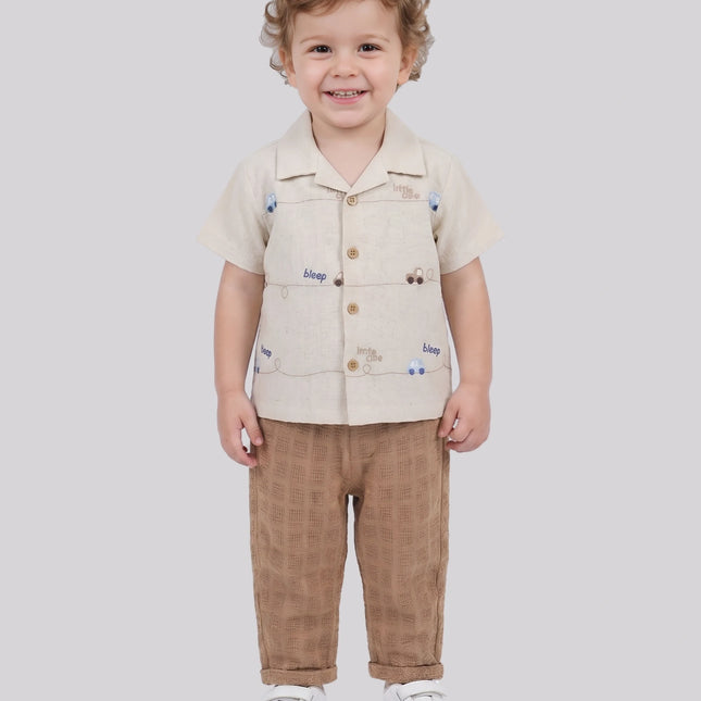 Baby Boy's Shirt, Inner Top & Pant Set