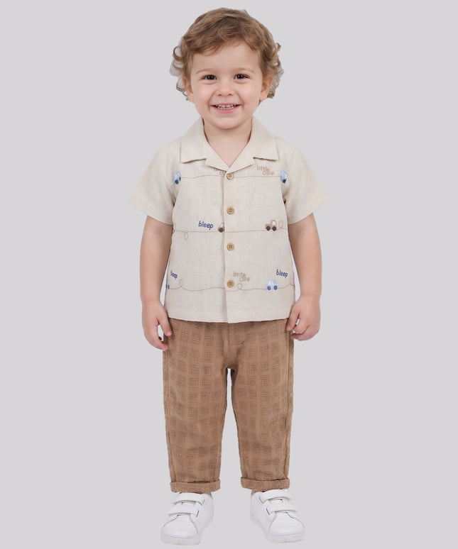Baby Boy's Shirt, Inner Top & Pant Set