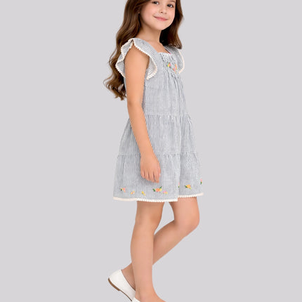 Girl's Striped Printed Playsuit – image 2
