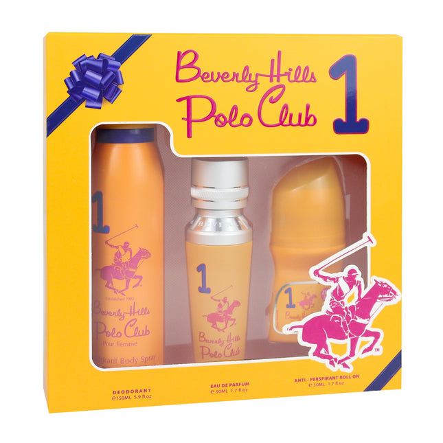 Polo Club No.1 Gift Set for Women EDP Deodorant 175ml + 50ml + Antiperspirant Roll On 50ml-Impulse Warehouse UAE
