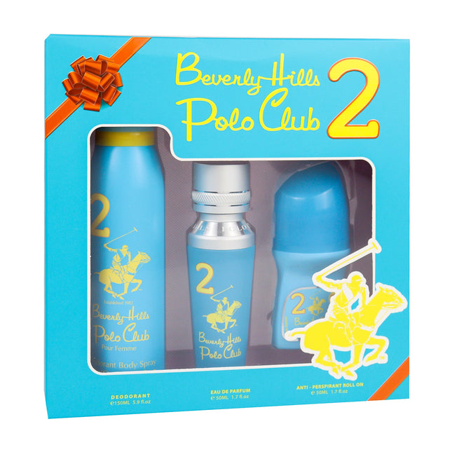 Polo Club No.2 Gift Set for Women EDP Deodorant 175ml + 50ml + Antiperspirant Roll On 50ml-Impulse Warehouse UAE