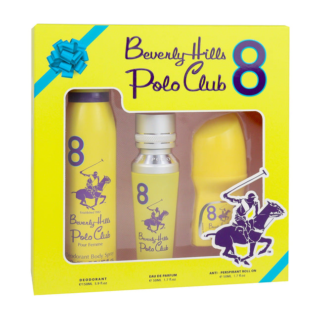 Polo Club No.8 Gift Set for Women EDP Deodorant 175ml + 50ml + Antiperspirant Roll On 50ml-Impulse Warehouse UAE